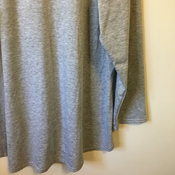 Heathered Grey Womens High Low Rose Gold Sequin Pocket Shirt 4X - Picture 8 of 15